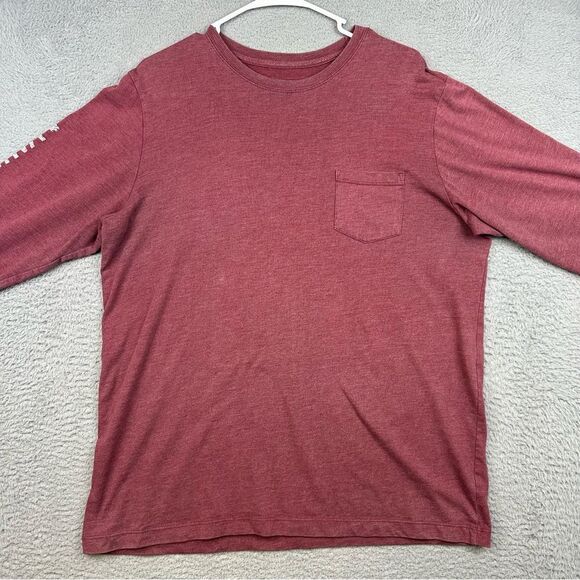 State Of Mine Shirt Mens Large Red North Carolina Long Sleeve Flag Logo Casual - Picture 2 of 13